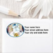 Witte poedel thee party etiket (Insitu)