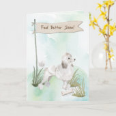 Witte poedel voel je beter na de operatie aan de h kaart (Gele Bloem)