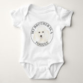 witte poedelhond romper (Voorkant)
