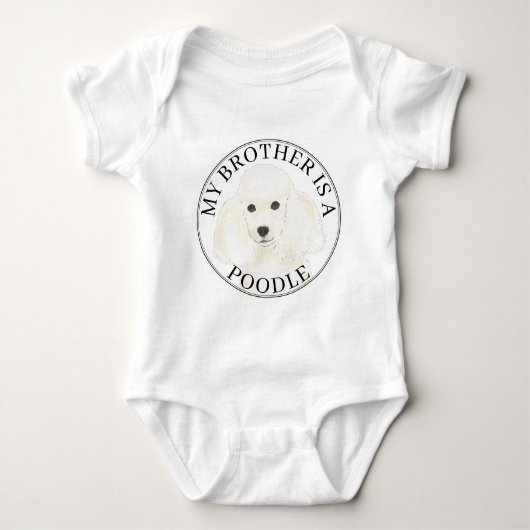 witte poedelhond romper (Voorkant)