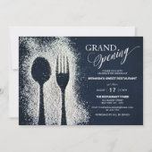 Witte poedersuiker restaurant Grand Opening Kaart (Voorkant)