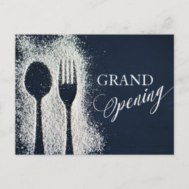 Witte poedersuiker restaurant Grand Opening Uitnodiging Briefkaart