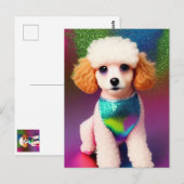 Witte poel met kreukeloortjes op regenboogsparren briefkaart (Voorkant / Achterkant)