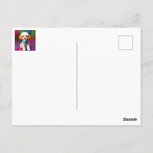 Witte poel met kreukeloortjes op regenboogsparren briefkaart (Achterkant)