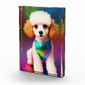 Witte poel met kreukeloortjes op regenboogsparren fotoblokken (Rechts)