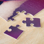 Witte poel met kreukeloortjes op regenboogsparren legpuzzel (Zijkant)