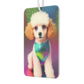 Witte poel met kreukeloortjes op regenboogsparren luchtverfrisser (Links)