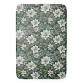 Witte poinsettia en evergreens badmat (Voorkant Verticaal)