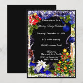 Witte Poinsettia Feestelijke Boom Kerstfeest Kaart (Voorkant / Achterkant)