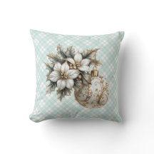 Witte Poinsettia & Goud Ornament