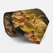 Witte poinsettia in herhalingspatroon stropdas (Opgerold)