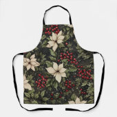 Witte Poinsettia Kerst Design Schort (Voorkant)