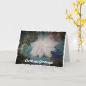 Witte Poinsettia Kerstbloem Ornament Vakantie Kaart (Gele Bloem)