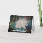 Witte Poinsettia Kerstbloem Ornament Vakantie Kaart (Voorkant)
