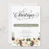 Witte Poinsettia Kerstfeest Kaart (Voorkant)