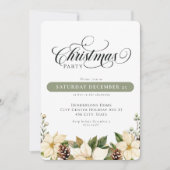 Witte Poinsettia Kerstfeest Kaart (Voorkant)