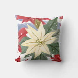 Witte Poinsettia Kerstvakantie Winter Kussen