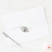 Witte Poinsettia Lege Thuisgemaakte Mason Pot Ronde Sticker (Envelop)