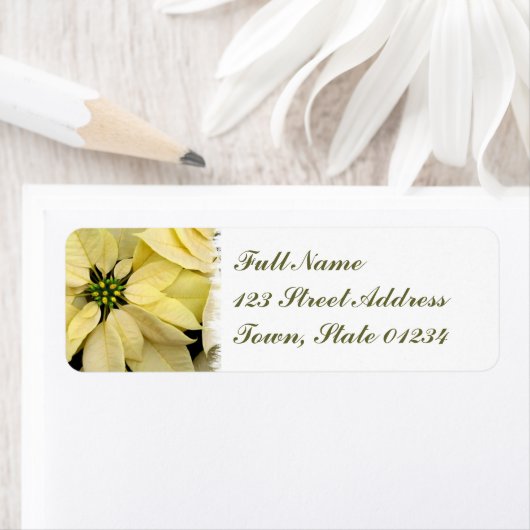 Witte Poinsettia Mailing Label (Insitu)