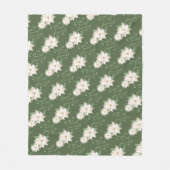 Witte Poinsettia Patroon Wervelt Groene Kerstmis Fleece Deken (Voorkant)