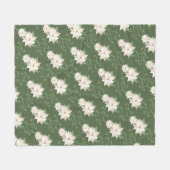 Witte Poinsettia Patroon Wervelt Groene Kerstmis Fleece Deken (Voorkant (Horizontaal))