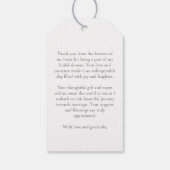 Witte poinsettia winter vrijgezellenfeest dank u cadeaulabel (Achterkant)