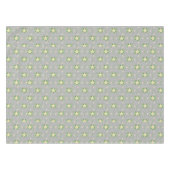 Witte Poinsettias Groene bladeren Kerstmis op Grij Tafelkleed (Voorkant (Horizontaal))