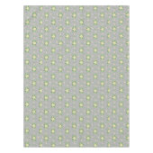 Witte Poinsettias Groene bladeren Kerstmis op Grij Tafelkleed (Voorkant)