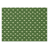 Witte Poinsettias Groene bladeren Kerstmis op Groe Tafelkleed (Voorkant (Horizontaal))