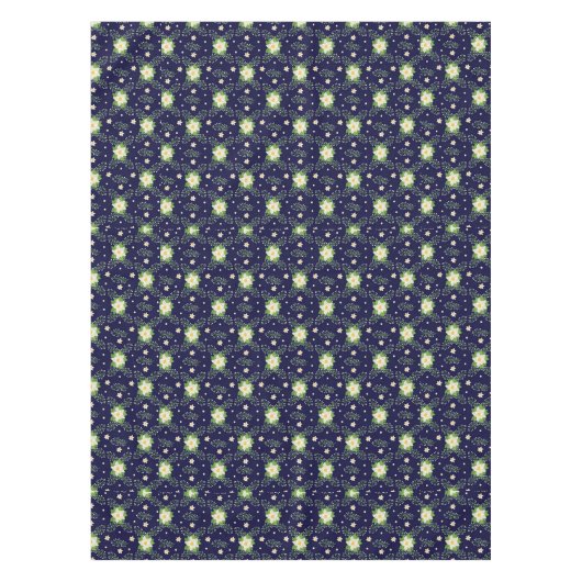 Witte Poinsettias Groene bladeren Kerstmis op Mari Tafelkleed (Voorkant)