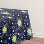 Witte Poinsettias Groene bladeren Kerstmis op Mari Tafelkleed (Voorbeeld)