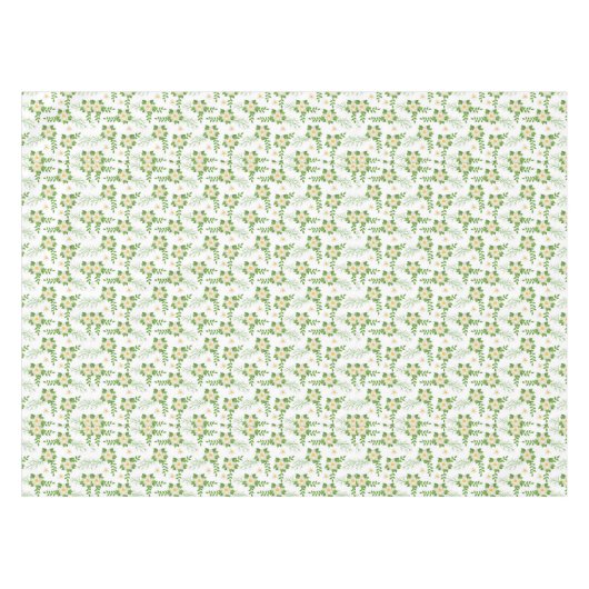 Witte Poinsettias Groene bladeren Kerstmis Tafelkleed (Voorkant (Horizontaal))