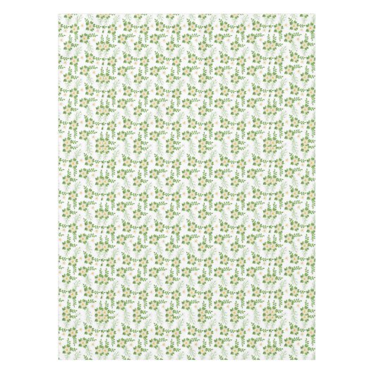 Witte Poinsettias Groene bladeren Kerstmis Tafelkleed (Voorkant)