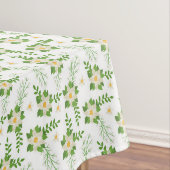 Witte Poinsettias Groene bladeren Kerstmis Tafelkleed (Voorbeeld)