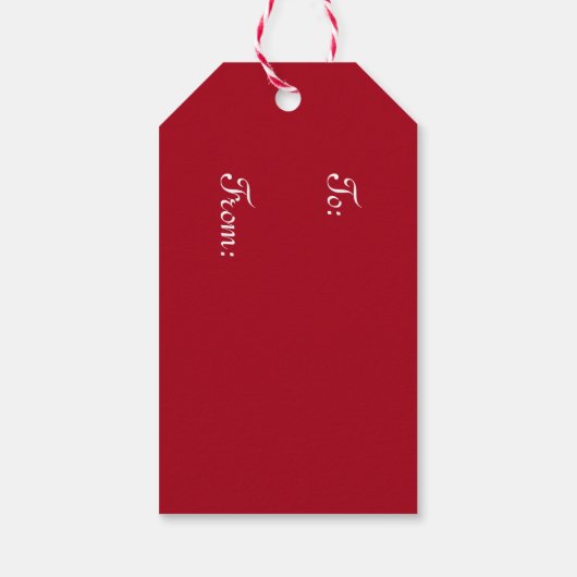  witte poinsettias Holiday Cadeaulabel (Achterkant)