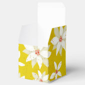 Witte Poinsettia's rode accenten helder goudgeel Bedankdoosjes (Geopend)