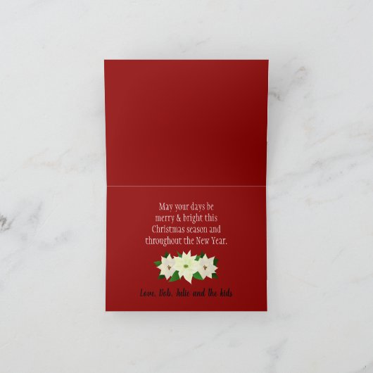 Witte Poinsettia's Vakantie Kaart (Binnen)