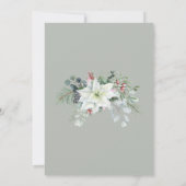 Witte Pointsettia Bloemen 40ste verjaardag Kaart (Achterkant)