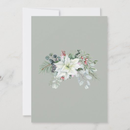 Witte Pointsettia Bloemen 40ste verjaardag Kaart (Achterkant)