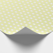 Witte poka Dots en Bleke gele satin Cadeaupapier (Hoek)