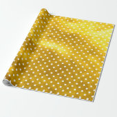Witte poka Dots en Rusty Gold Glitter Texture Cadeaupapier (Uitgerold)
