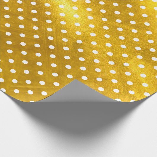 Witte poka Dots en Rusty Gold Glitter Texture Cadeaupapier (Hoek)