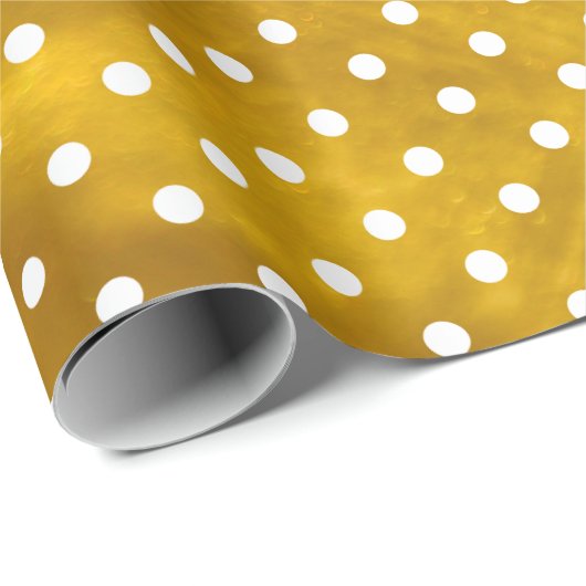 Witte poka Dots en Rusty Gold Glitter Texture Cadeaupapier (Rol Hoek)