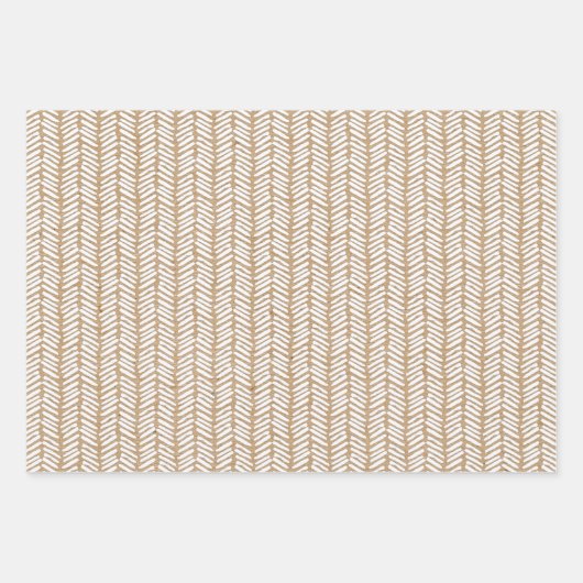 Witte poka Dots on Faux Rustic Brown Kraft Inpakpapier Vel (Voorkant 3)