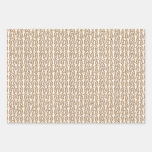Witte poka Dots on Faux Rustic Brown Kraft Inpakpapier Vel (Voorkant 2)