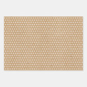 Witte poka Dots on Faux Rustic Brown Kraft Inpakpapier Vel (Voorkant)