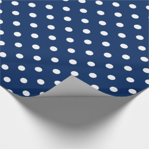 Witte poka Dots op Navy Blue Cadeaupapier