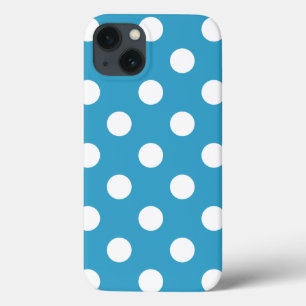 Witte poka Dots op Peacock Blue Background Case-Mate iPhone Case