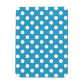 Witte poka Dots op Peacock Blue Background Magneet (Verticaal)