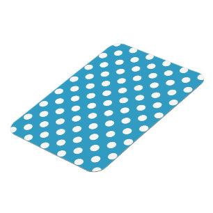 Witte poka Dots op Peacock Blue Background Magneet